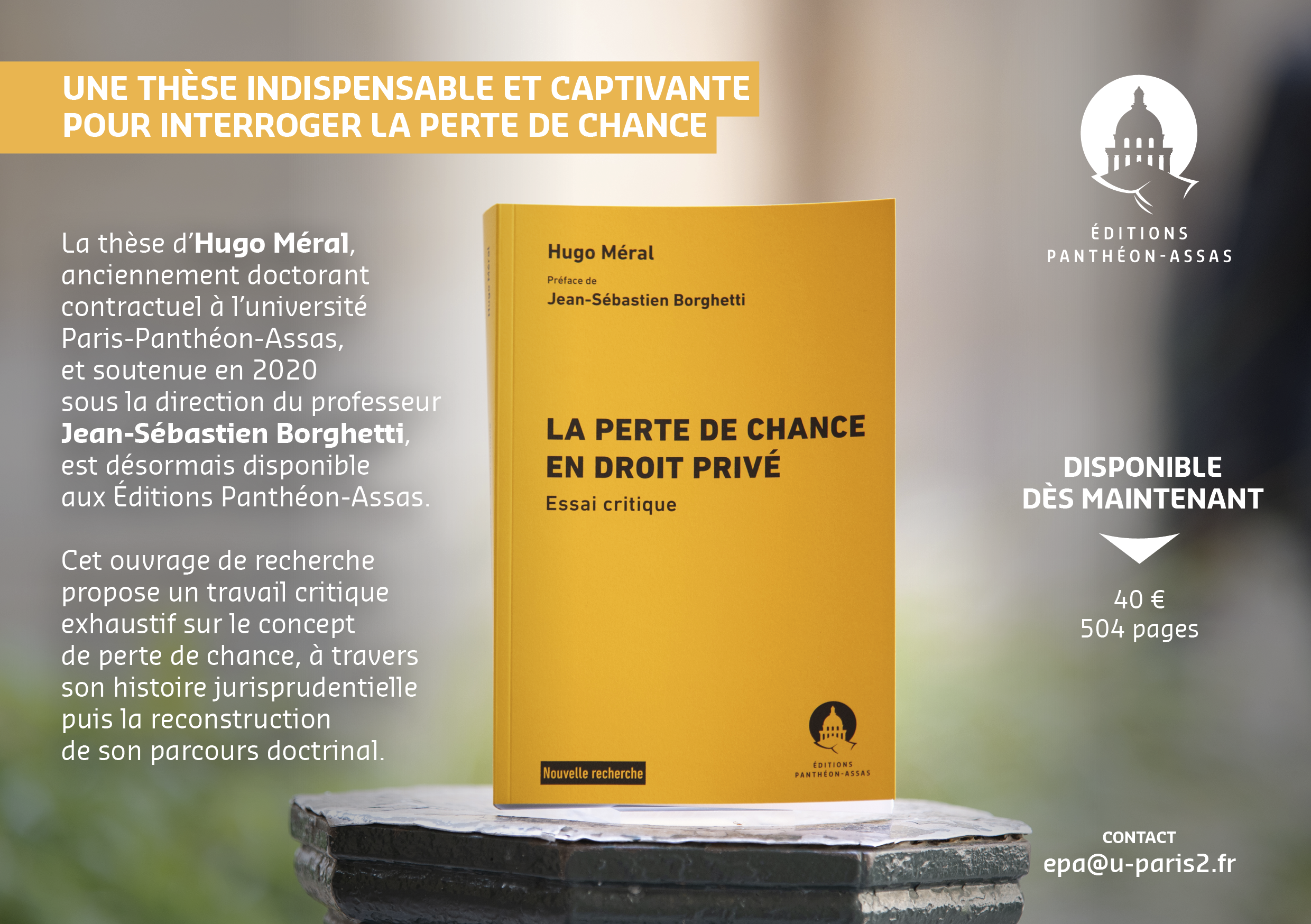 Flyer de l'ouvrage La perte de chance en droit privé