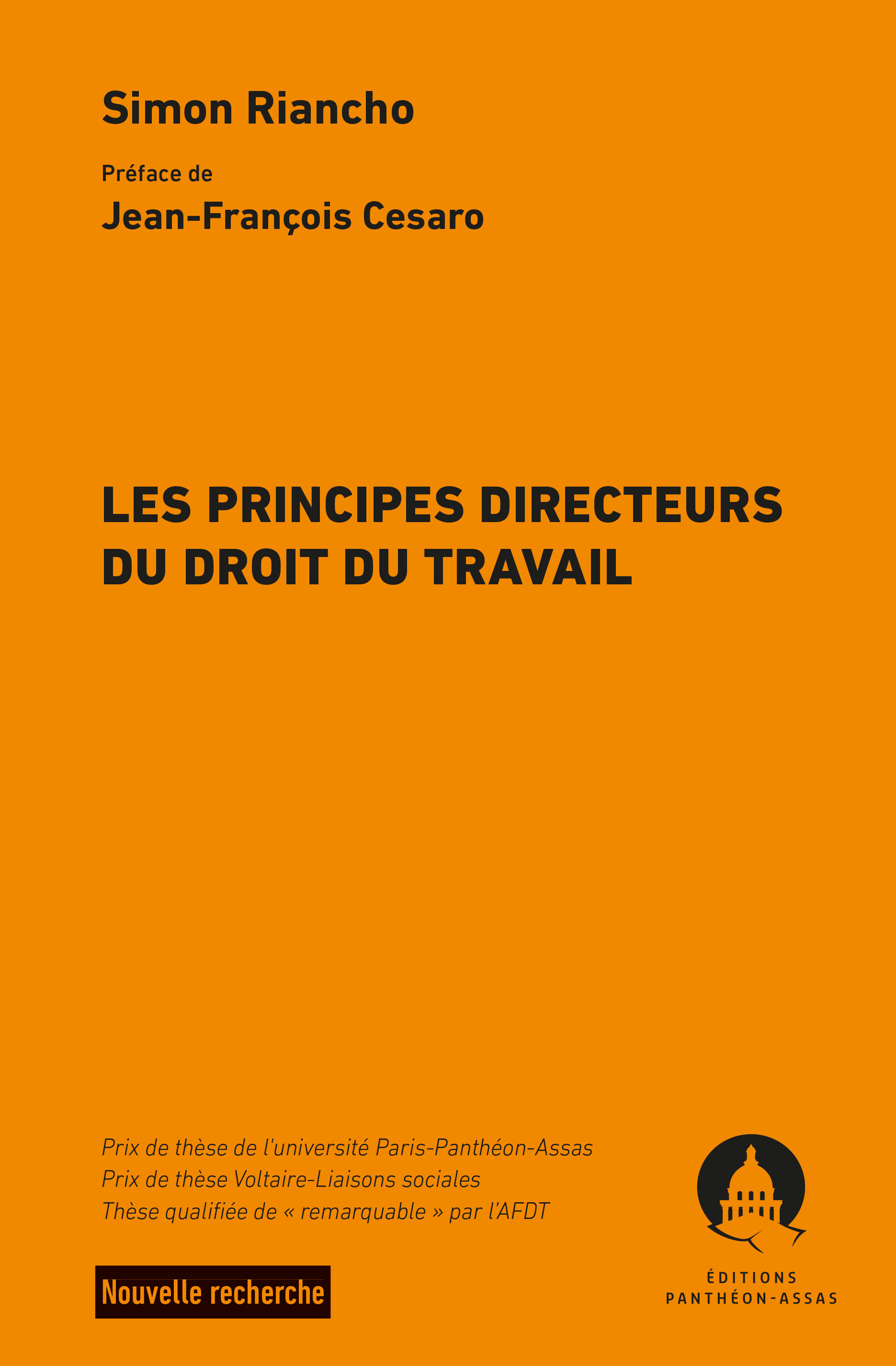 Couverture de l'ouvrage Les principes directeurs du droit du travail