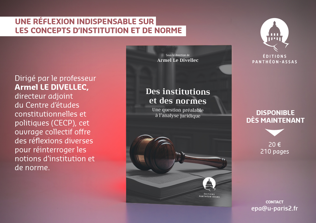 Flyer de l'ouvrage Des institutions et des normes