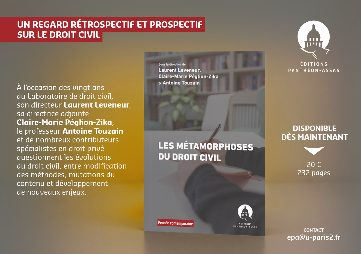 Flyer de l'ouvrage Les Métamorphoses du droit civil