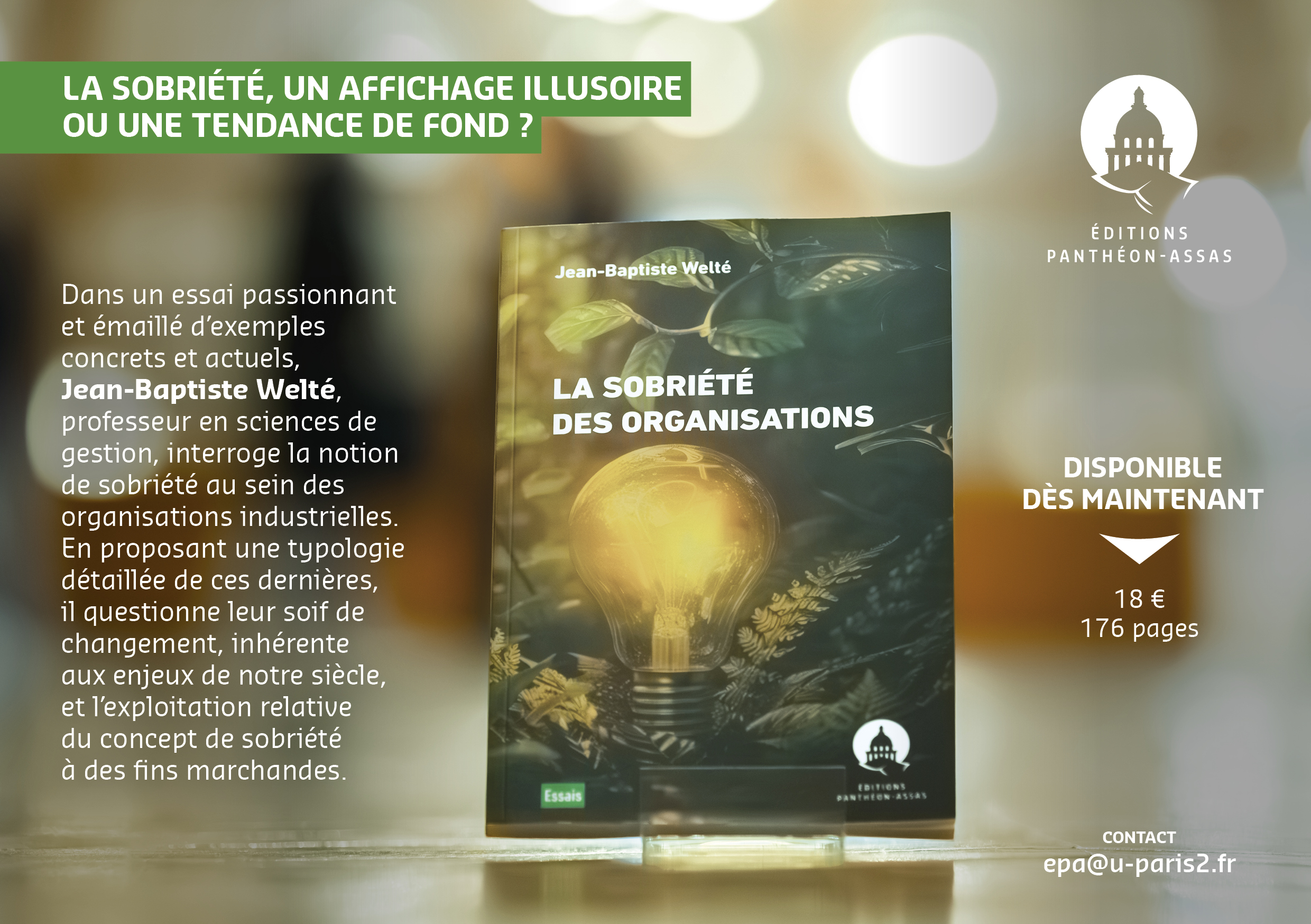 Flyer de l'ouvrage La sobriété des organisations