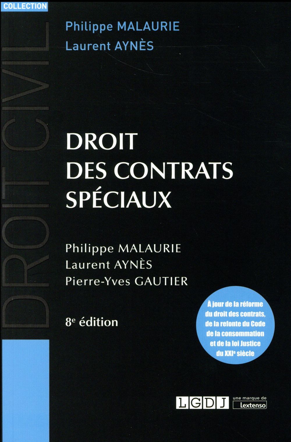 Couverture de l'ouvrage Droit des contrats spéciaux, 8e édition