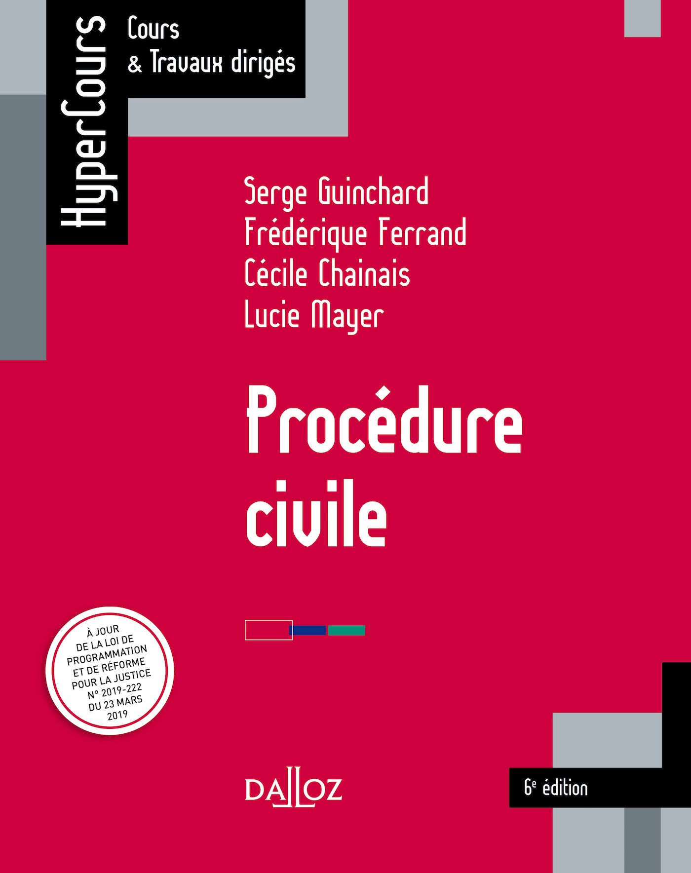 Couverture de l'ouvrage Procédure civile, 6e édition