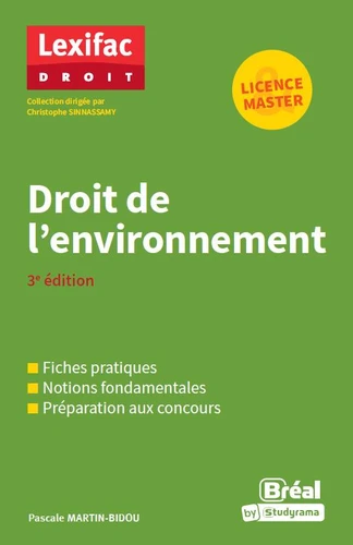 Couverture de l'ouvrage Droit de l'environnement, 3e édition