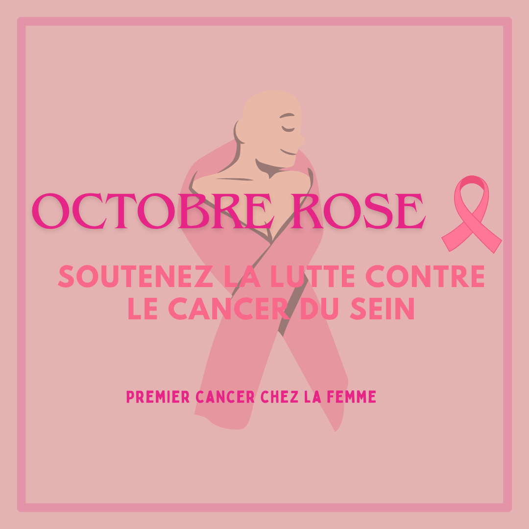 affiche rose avec l'inscription et le ruban octobre rose